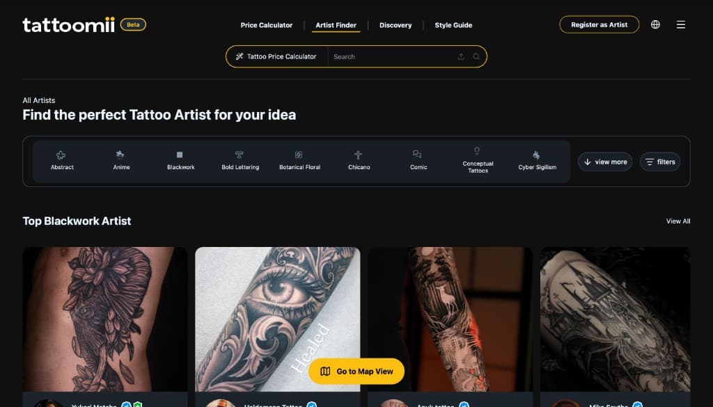 Tattoomii product screenshot